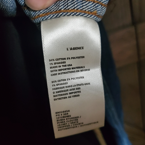 L'AGENCE Blue Denim Star Jean Jacket - Picture 2 of 5